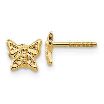 14k Madi K Butterfly Childrens Screwback Post Earrings