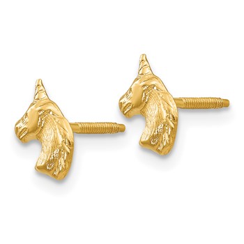 14k Madi K Unicorn Childrens Post Earrings — alternate view