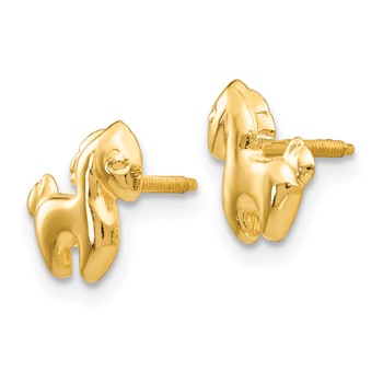 14k Madi K Pony Childrens Screwback Post Earrings — alternate view