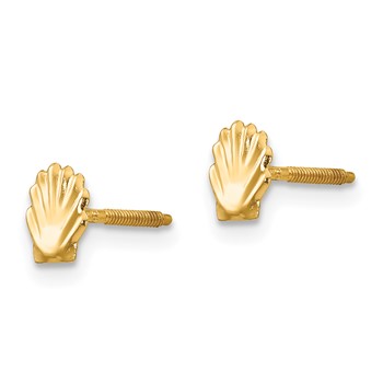 14k Madi K Shell Childrens Post Earrings — alternate view