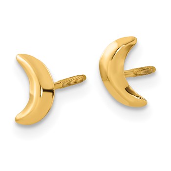 14k Madi K Moon Childrens Screwback Post Earrings — alternate view