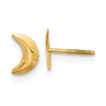 14k Madi K Moon Childrens Screwback Post Earrings