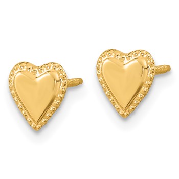 14k Madi K 8.00mm Heart Childrens Post Earrings — alternate view