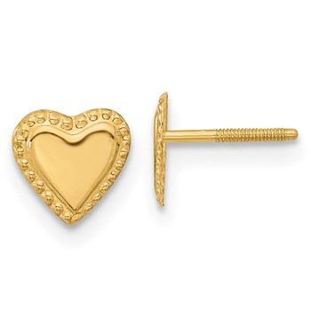 14k Madi K 8.00mm Heart Childrens Post Earrings