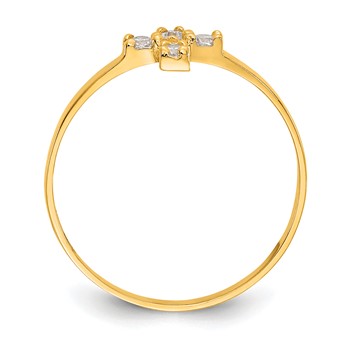 14k Madi K CZ Cross Size 3 Baby / Childrens Ring — alternate view