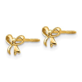 14k Madi K Bow Childrens Post Earrings — alternate view
