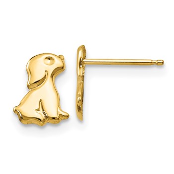 14k Madi K Sitting Dog Childrens Post Earrings