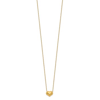 14k Madi K Small Hollow Heart 17 inch with 1 inch extender Necklace — alternate view