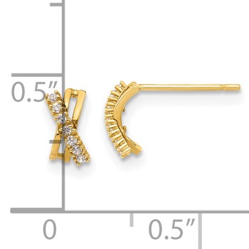 14k Madi K CZ Children's X Post Earrings — alternate view