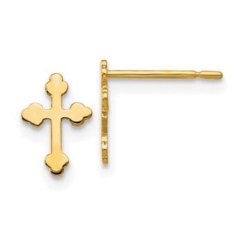 14k Madi K Cross Childrens Post Earrings