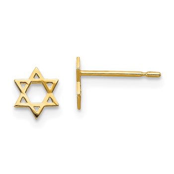14k Madi K Star of David Childrens Post Earrings