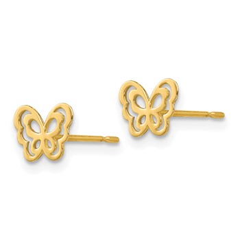 14k Madi K Butterfly Childrens Post Earrings — alternate view