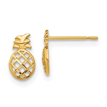 14k Madi K Diamond-cut Pineapple Childrens Post Earrings