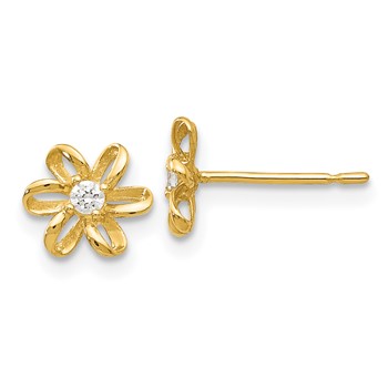 14k Madi K CZ Flower Childrens Post Earrings