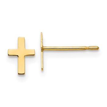 14k Madi K Cross Childrens Post Earrings