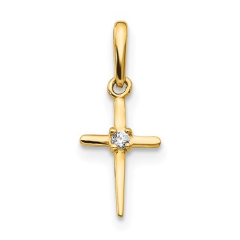 14k Madi K CZ Cross Childrens Pendant
