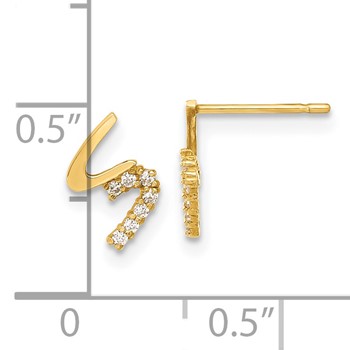 14k Madi K CZ Children's Post Earrings — alternate view