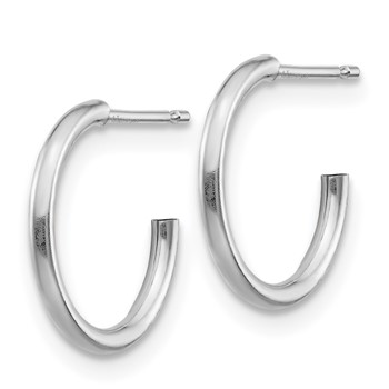 14k White Gold Madi K Polished 1x13mm J-Hoop Post Earrings — alternate view