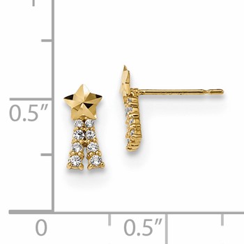 14k Madi K Kids CZ Shooting Star Post Earrings — alternate view