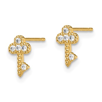 14k Madi K Key CZ Post Earrings — alternate view