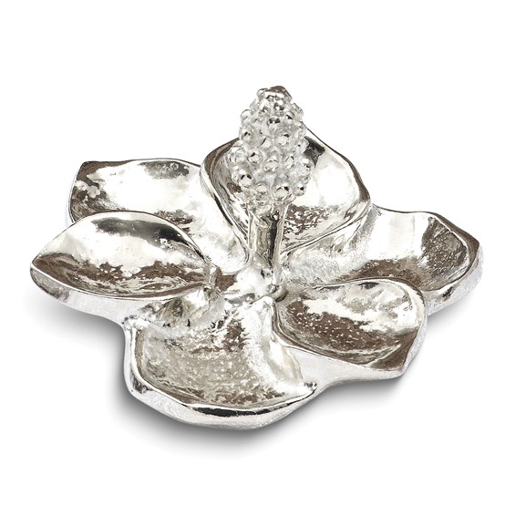 Pewter Tiny Gardens Hibiscus Ring Holder Pewter Tiny Gardens Hibiscus Ring Holder