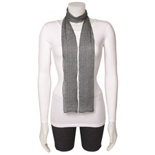 Image of Grey Beaded Woven Polyester Fashion Scarf