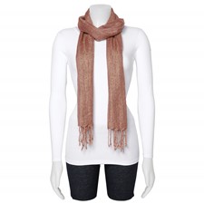 Image of Brown/Gold Woven Viscose Fashion Scarf