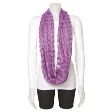 Image of Purple Sheer Windowpane Design Circular Viscose Scarf
