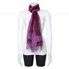 Image of Purple Sheer w/Textured Edge Viscose Fashion Scarf