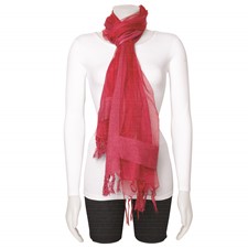 Image of Wine Sheer w/Textured Edge Viscose Fashion Scarf