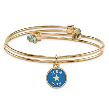 Gold-tone Trinky Things It’s a Boy Star Bracelet/Card