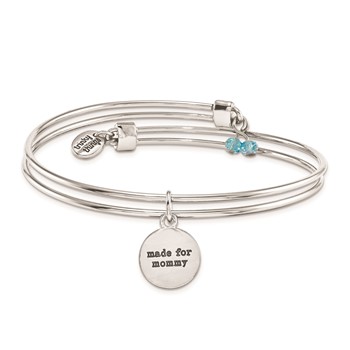 Silver-tone Trinky Things Congrats Blue Stork Bracelet/Card — alternate view