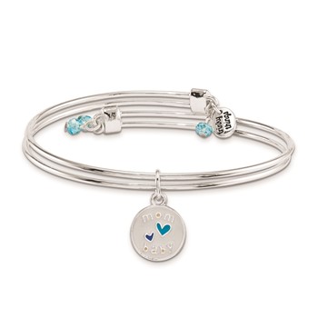 Silver-tone Trinky Things Congrats Blue Stork Bracelet/Card