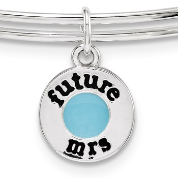 Silver-tone Trinky Things Blue Soon To Be Mrs Bride Bracelet/Card — alternate view