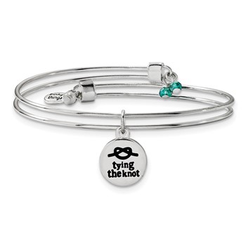 Silver-tone Trinky Things Green Mother of Bride Bracelet/Card — alternate view