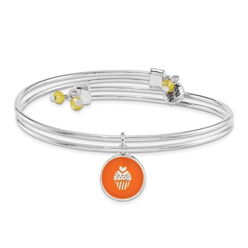 Silver-tone Trinky Things Thank You Bangle Bracelet/Card