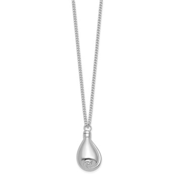 Silver-plated No Tears In Heaven Memorial Urn Ash Holder Pendant 23.5 inch Necklace with Poem — alternate view