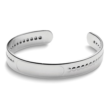 Empire Sterling Silver Engraveable Beaded Baby Cuff Bangle with Gift Box