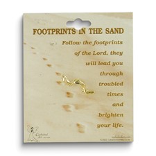 Image of Footprints In The Sand Gold-tone Lapel Pin