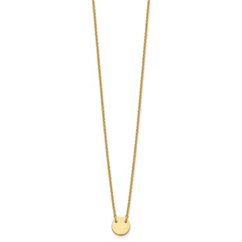 Gold-tone Brass Engravable Round Disc 16 inch Necklace with 2inch Extension — alternate view