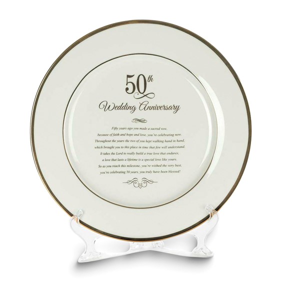 Urllinz 50th Anniversary Plates with 24k Gold Foil-50th Anniversary Wedding  Gifts for Couples Parents,Valentine's Day Gifts, 50 Year Golden Wedding  Gifts,Porcelain Plate for Her Him with Stand 9 Inch : : Home