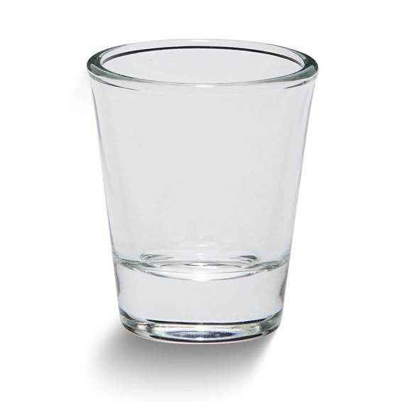 Clear Shot Glass with Gold Trim and Printable White Area 1.5 oz