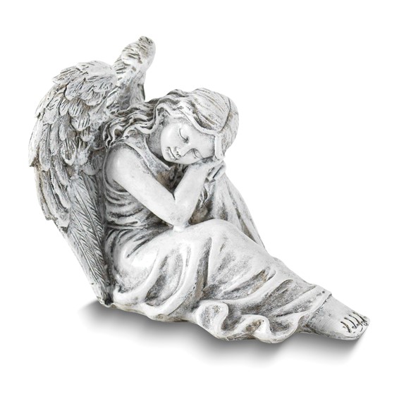 Somber Memorial Angel Figurine 8 Inch High