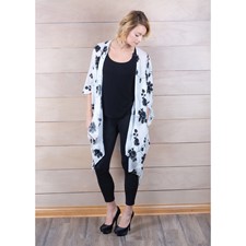 Image of Embroidered Black Floral One Size Cardigan