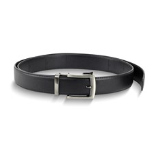 Image of Black Vegan Leather Comfort Fit Ratchet Belt Adjusts From 28 to 48 Inches