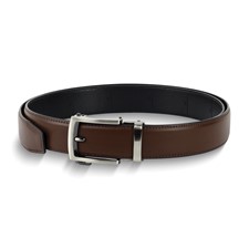 Image of Brown Vegan Leather Comfort Fit Ratchet Belt Adjusts From 28 to 48 Inches