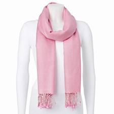 Image of Pink Silk/Wool Blend Pashmina Scarf