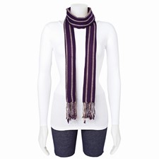 Image of Purple & Metallic Gold Stripes Fashion Scarf