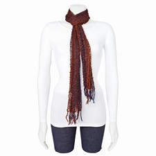 Image of Rust & Blue Open Weave Fashion Scarf
