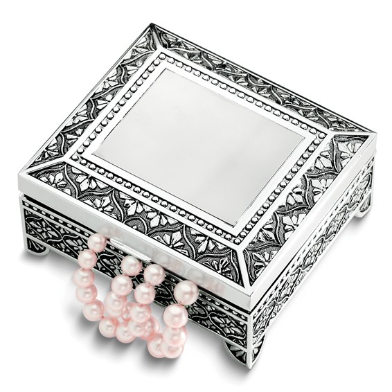 Gray Jewelry Storage Box with Glass Lid by Bead Landing™